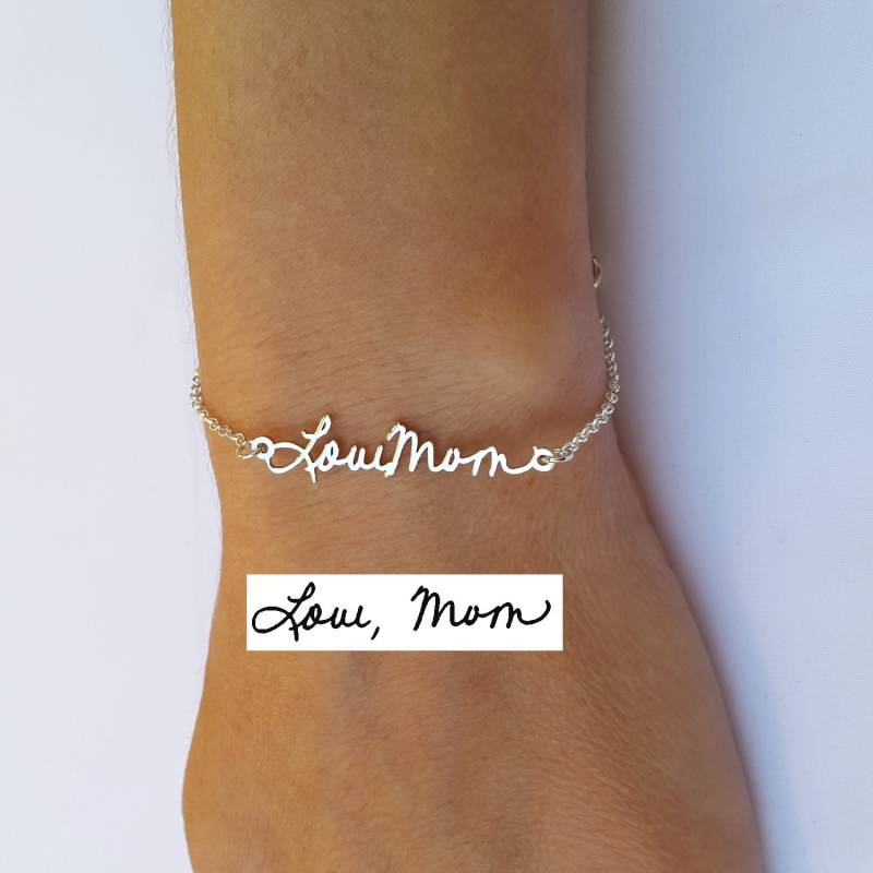 Personalisierte Handschrift Armband Sterling Silber Erinnerungsstück von CarolJewelryArt