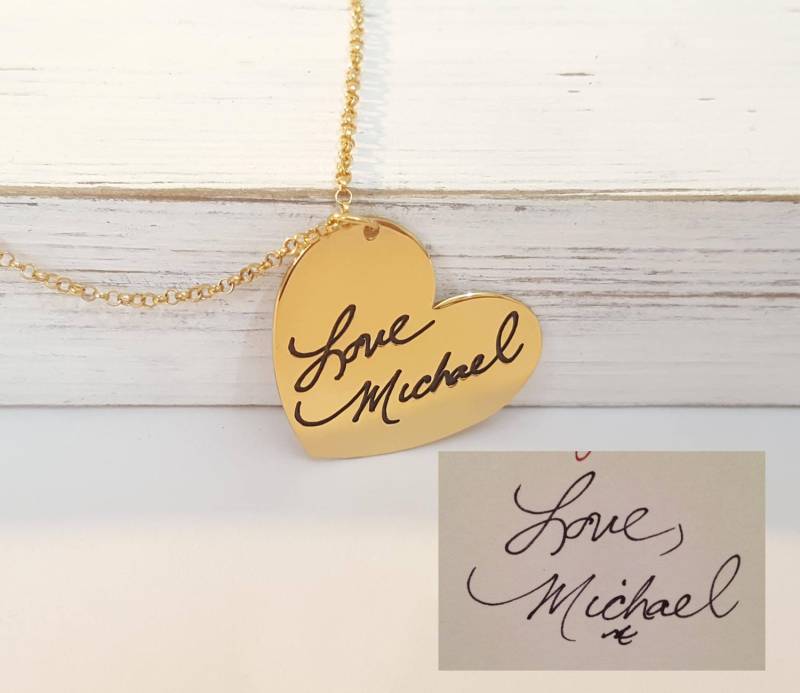 Personalisierte Handschrift Herz Halskette - Sterling Silber Signature Schmuck von CarolJewelryArt