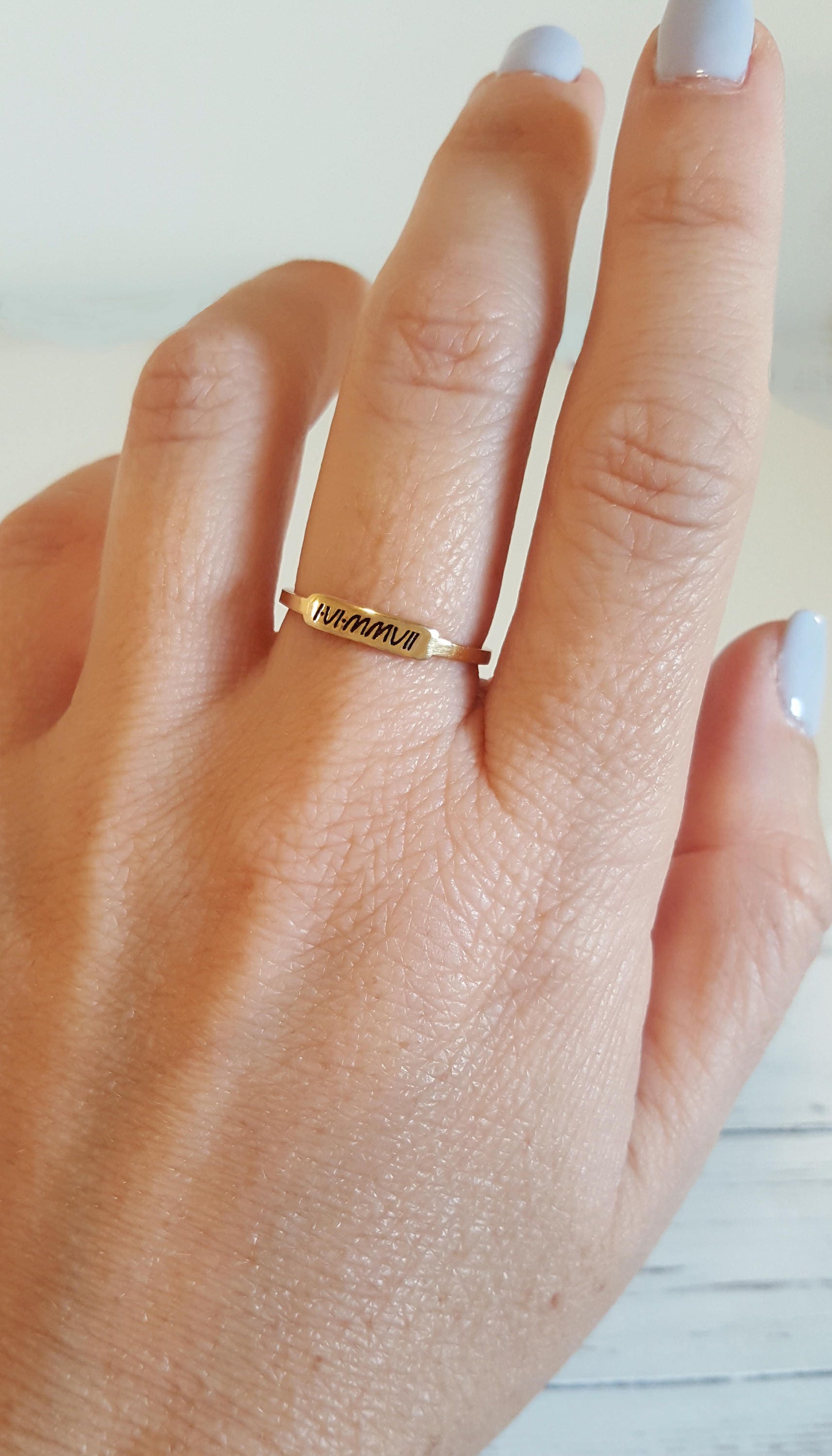 Personalisierter Sterling Silber Namensring Stapelring von CarolJewelryArt