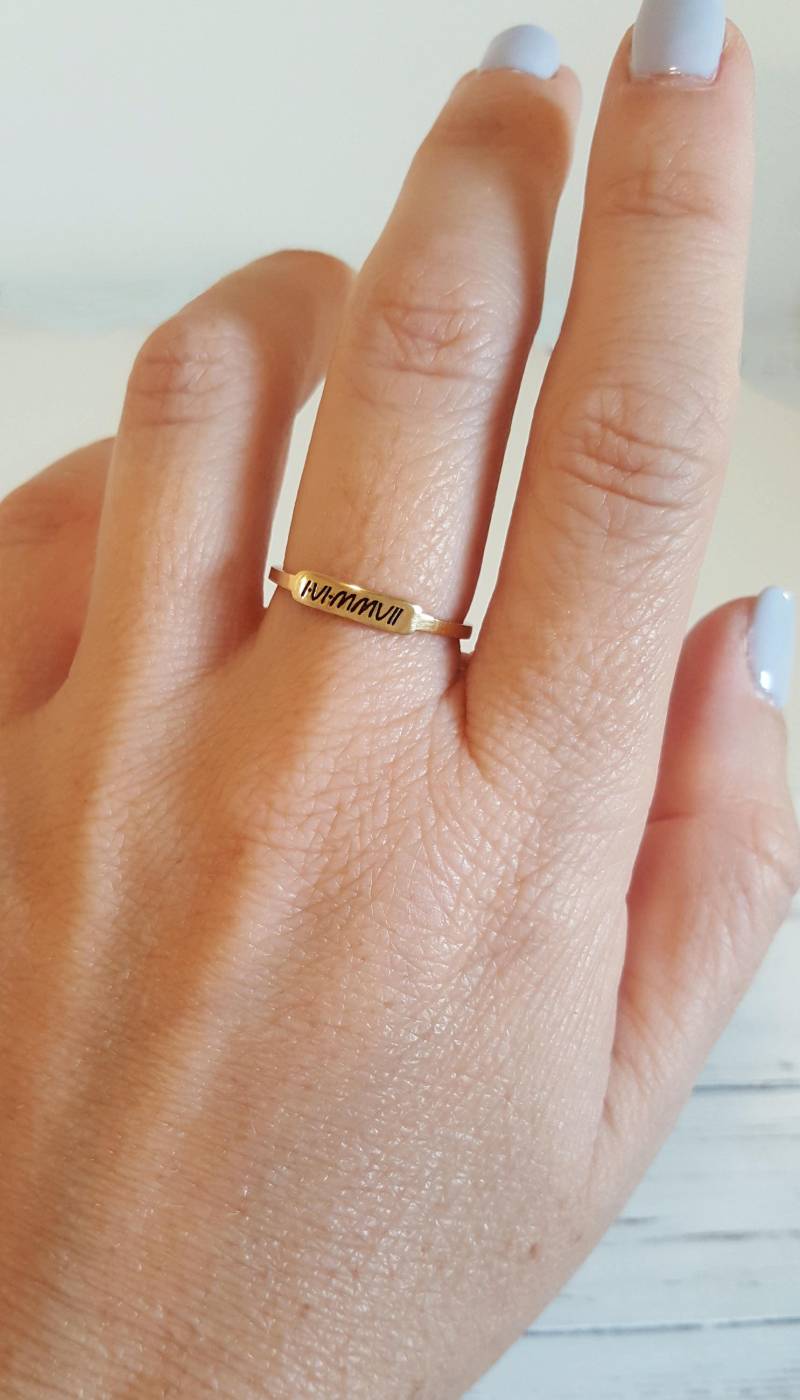 Personalisierter Sterling Silber Namensring Stapelring von CarolJewelryArt