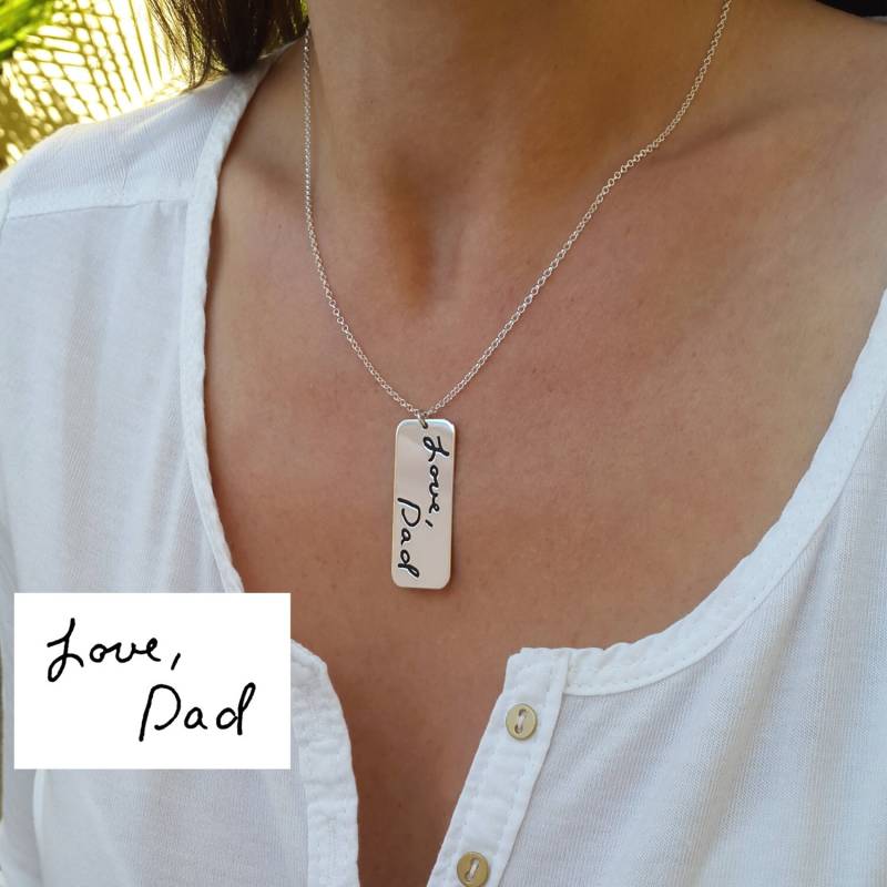 Personalisierte Sterling Silber Handschrift Halskette - Andenken Schmuck von CarolJewelryArt