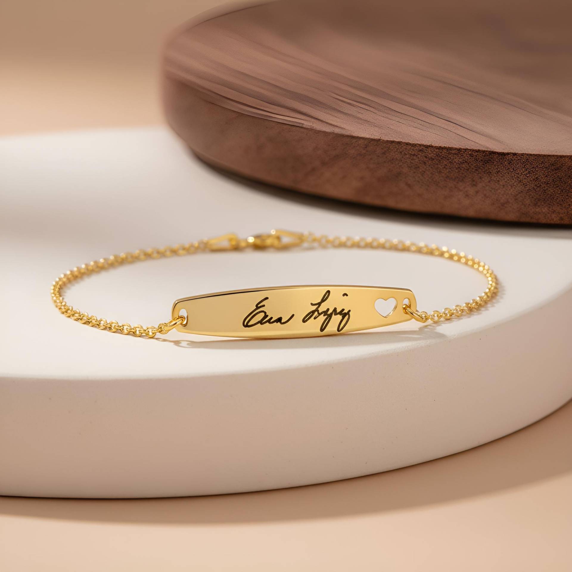 Vergoldetes Handschrift Armband Personalisiertes Signature Bar Armband von CarolJewelryArt