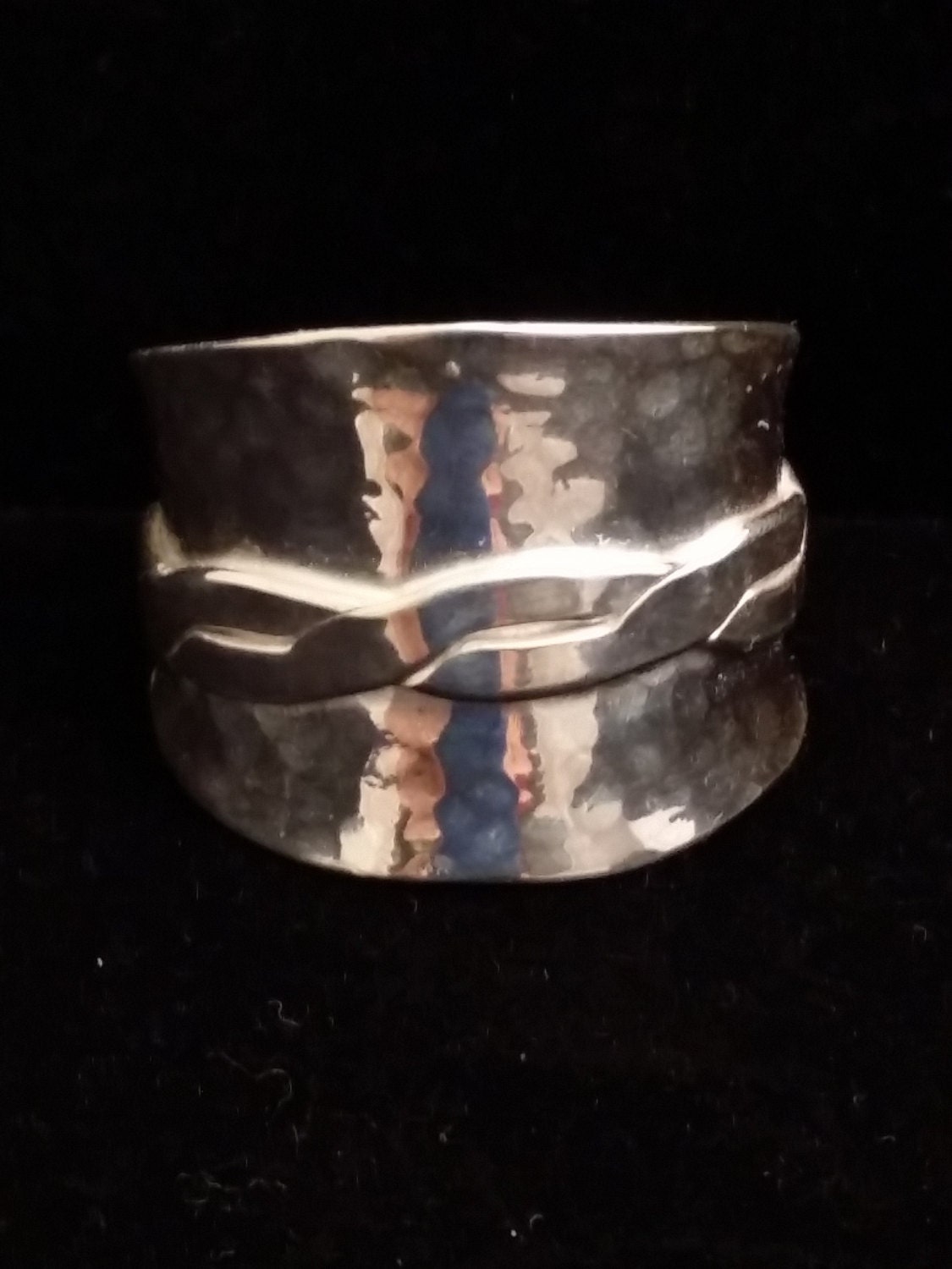 Gehämmert Ring Mit Gedrehte Schnur Sterling Silber Gehämmert Ring Mit Gedrehte Schnur Sterling Silber von CarolannPeltDesigns