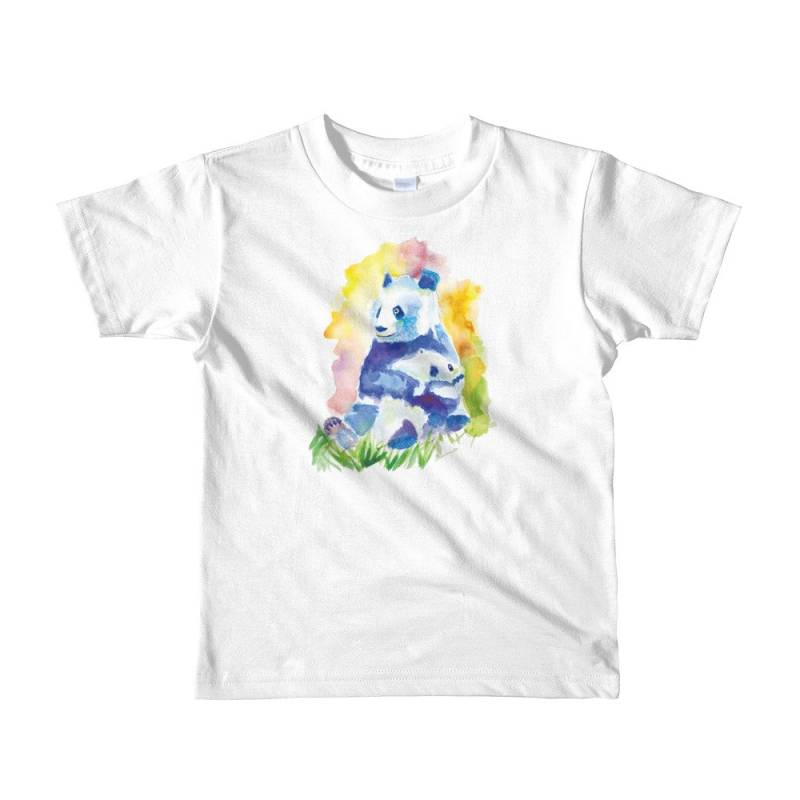 Handbemalen Aquarell Panda Kurzarm Kinder T-Shirt von CarolbabyArt