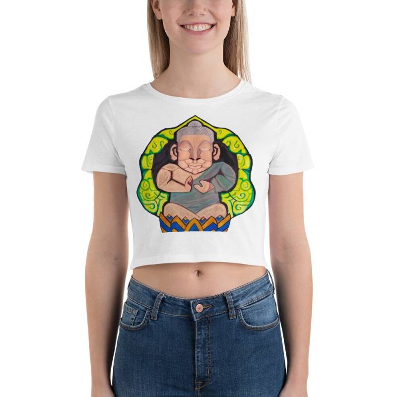 Handgemalte Poster Farbe Buddha Meditation Frauen Crop T Handgemalte Poster Farbe Buddha Meditation Frauen Crop T von CarolbabyArt