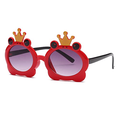 Carolilly Mädchen Baby Sonnenbrille Retro-Blumen kreisförmig Anti-UV-Sonnenbrille Party Fotografie draußen sandstrand Brille (Rot D) von Carolilly