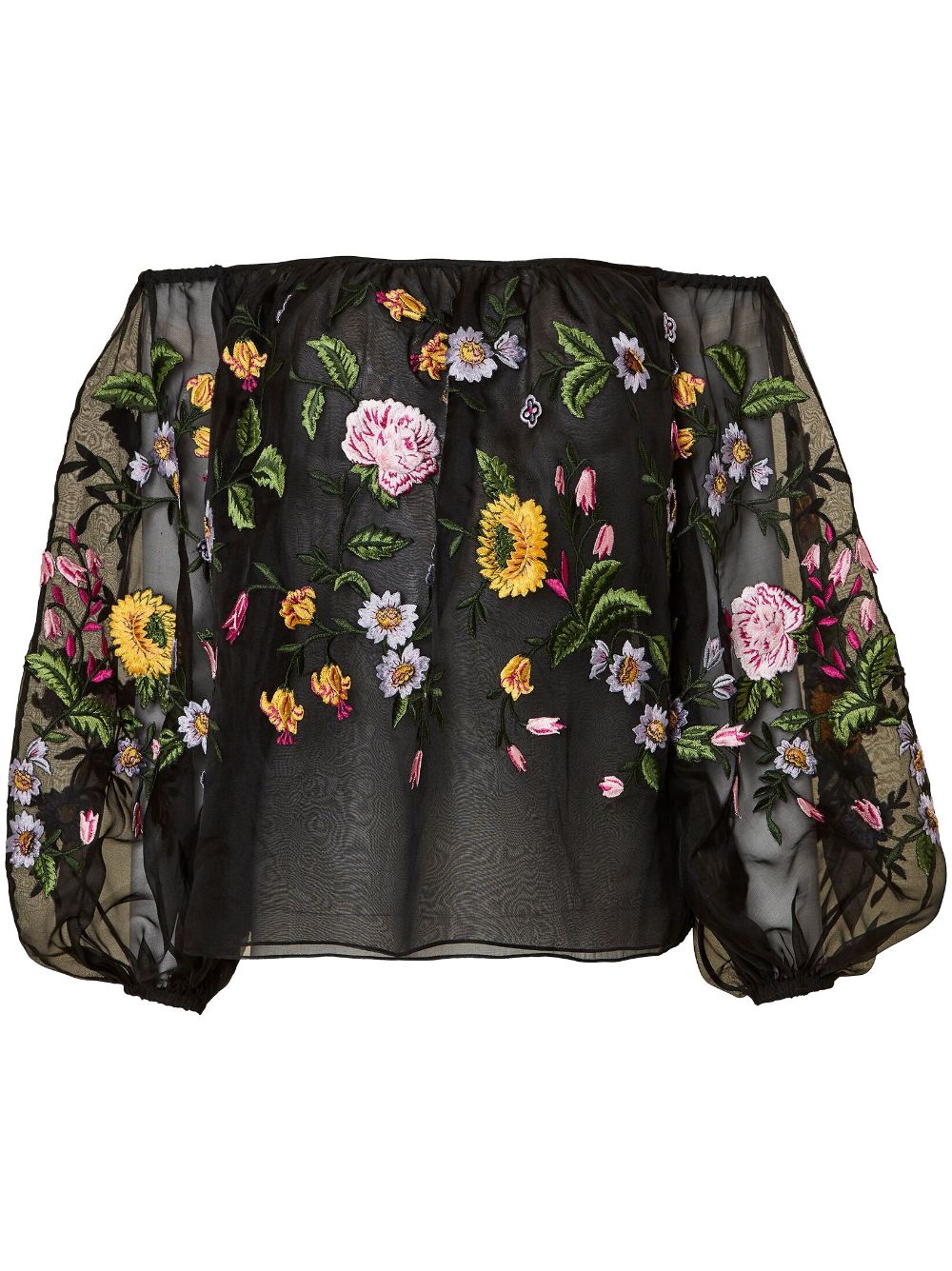 Carolina Herrera Seidenbluse mit Blumen-Print - Schwarz von Carolina Herrera