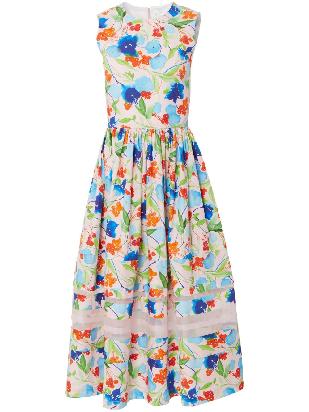 Carolina Herrera Kleid mit Blumen-Print - Blau von Carolina Herrera