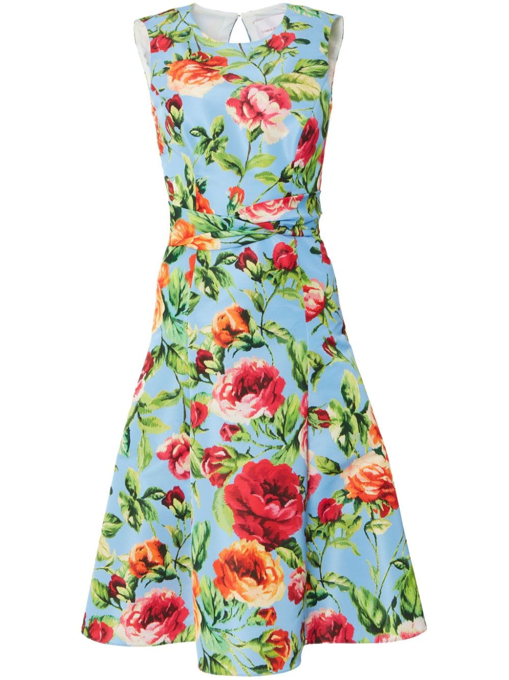 Carolina Herrera Ausgestelltes Kleid mit Rosen-Print - Blau von Carolina Herrera