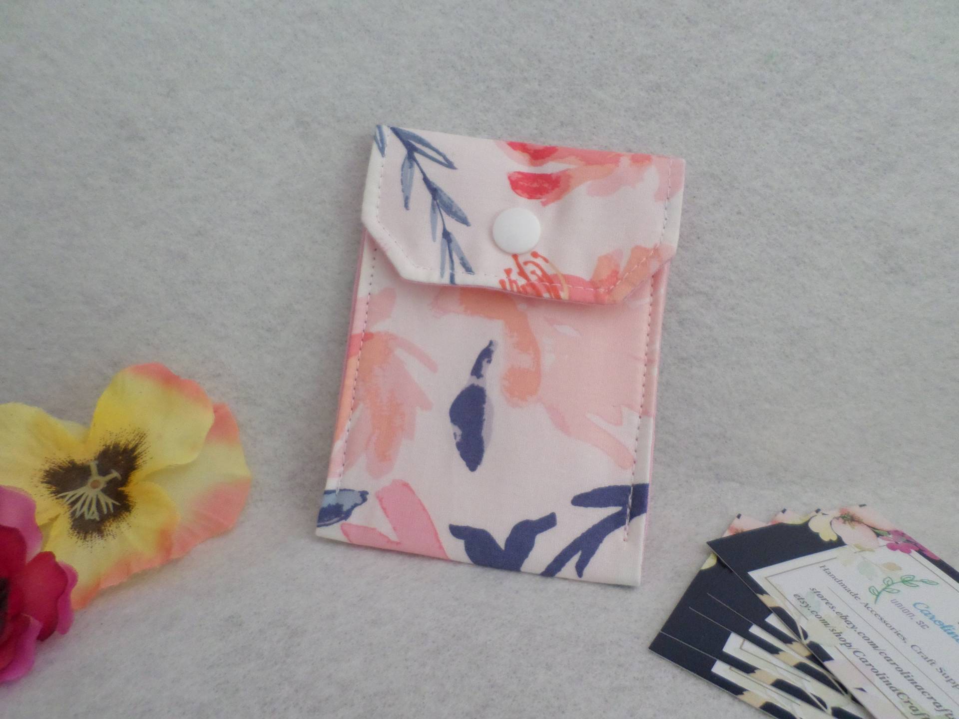 Floral Stoff Geburtenkontrolle Fall Visitenkartenhalter Versand Bereit von CarolinaCraftsnMore