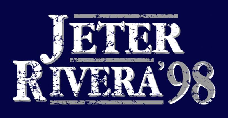 Derek Jeter Mariano Rivera 1998 New York Election Style Distressed T-Shirt von CarolinaThreadz