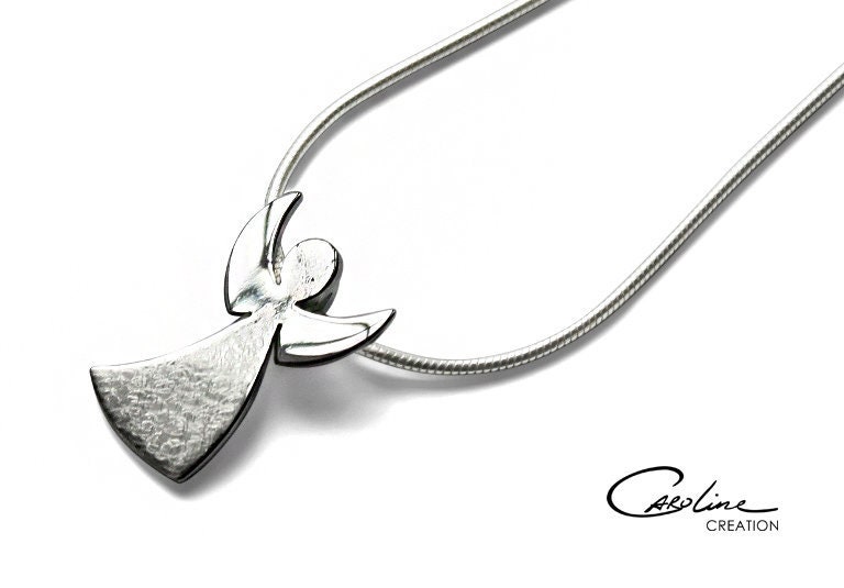 Anhänger Inkl. Kette | Kleiner Engel Silber von CarolineCreationArt