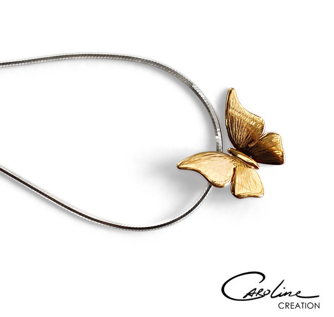 Anhänger | Kleiner Schmetterling Roségold von CarolineCreationArt