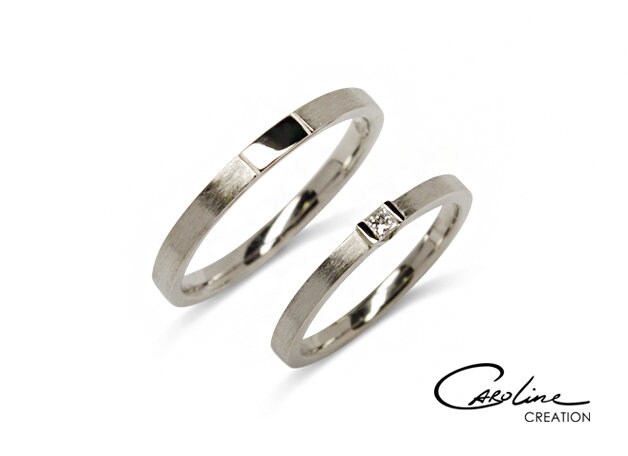 Eheringe | Prinzess Weißgold Brillant von CarolineCreationArt