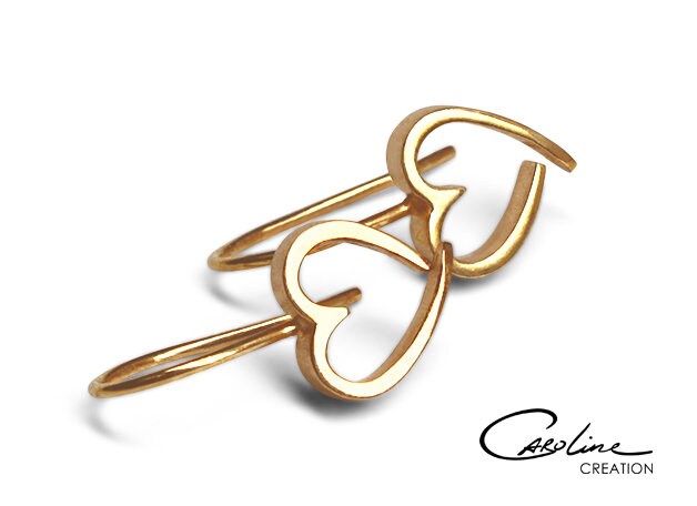 Ohrhänger | Offene Herzen Rosé Vergoldet von CarolineCreationArt