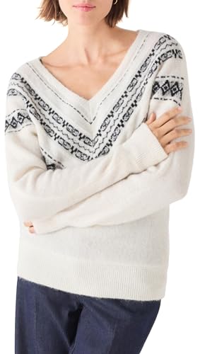 CAROLL Damen 242k-msteven Pullover, Elfenbein, Large von Caroll