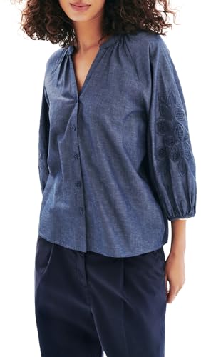 Caroll Damen 252c-caubie Bluse mit V-Ausschnitt, Sky Captain, Large von Caroll