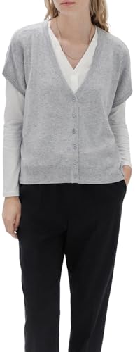 Caroll Damen Uj031-lexie Oversize-Strickjacke mit kurzen Ärmeln, perlfarben, Medium von Caroll