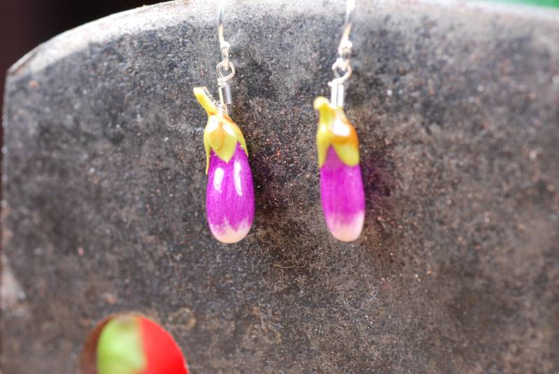 Auberginen Aubergine Ohrringe - Polymer Clay Und Sterling Silber Auberginen Aubergine Ohrringe - Polymer Clay Und Sterling Silber von CarolynTillieAtelier