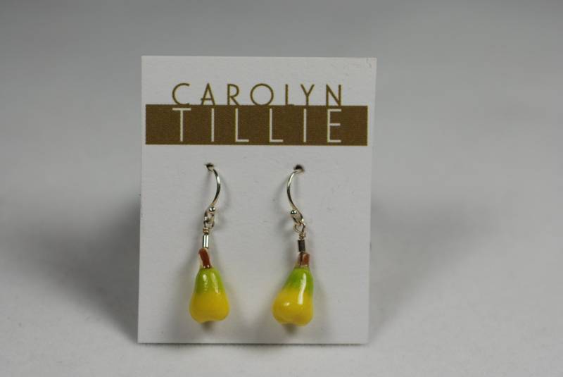 Gelbe Birne - Polymer Clay Und Sterling Silber Gelbe Birne - Polymer Clay Und Sterling Silber von CarolynTillieAtelier
