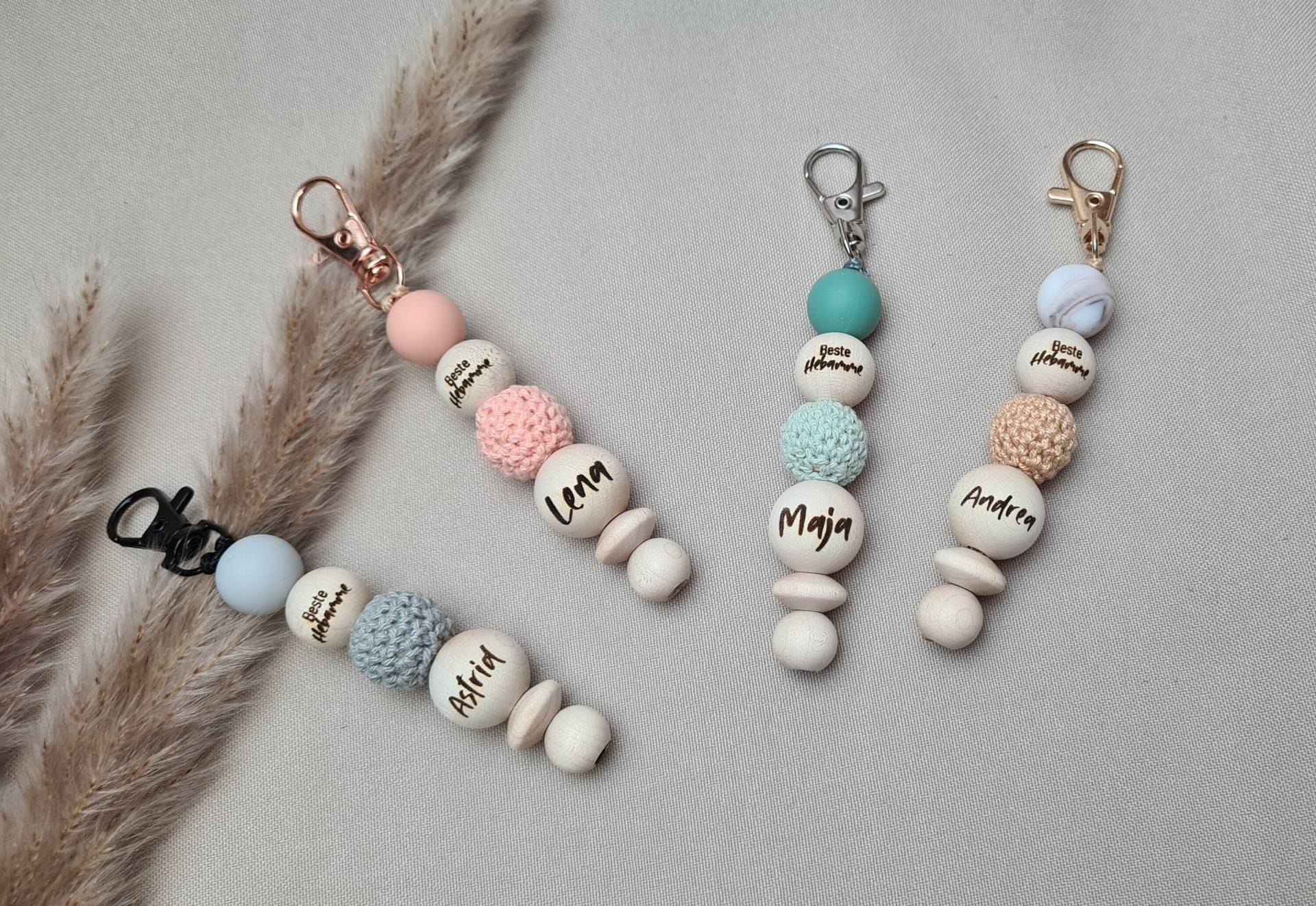 Schlüsselanhänger "Beste Hebamme" Personalisiert Geschenkidee von CarosBabyzauber
