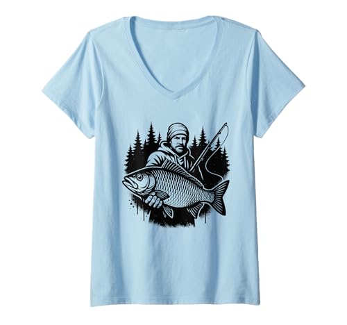 Damen Karpfenangeln, für Männer | Angler | Karpfenfisch & Angeln T-Shirt mit V-Ausschnitt Damen Karpfenangeln, für Männer | Angler | Karpfenfisch & Angeln T-Shirt mit V-Ausschnitt von Carp Fish Fishing Angler Gifts for Dad & Men