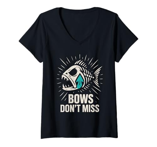 Damen Bowfishing Bogenschießen Angeln Club Fisch mit Bogen Nachtausrüstung T-Shirt mit V-Ausschnitt Damen Bowfishing Bogenschießen Angeln Club Fisch mit Bogen Nachtausrüstung T-Shirt mit V-Ausschnitt von Carp Hunting Outdoor Sports Bowfishing Tournament