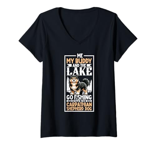Damen Angeln und Carpathian Shepherd Dog T-Shirt mit V-Ausschnitt Damen Angeln und Carpathian Shepherd Dog T-Shirt mit V-Ausschnitt von Carpathian Shepherd Dog Designs