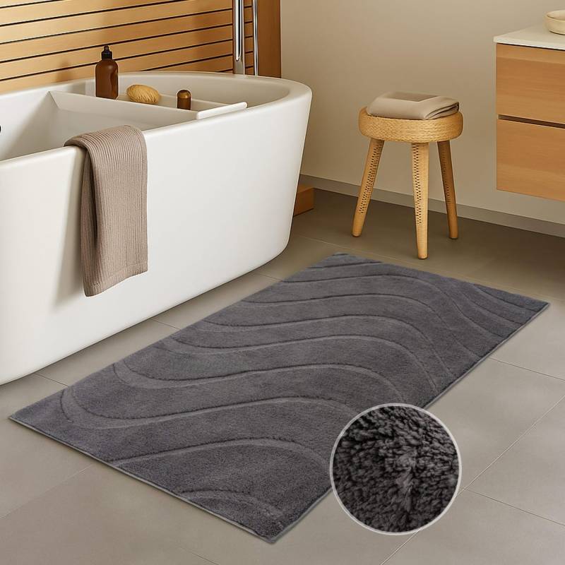 Carpet City Badematte "BAT400, Badteppich uni" Höhe 11 mm rutschhemmend beschichtet fußbodenheizungsgeeignet von Carpet City