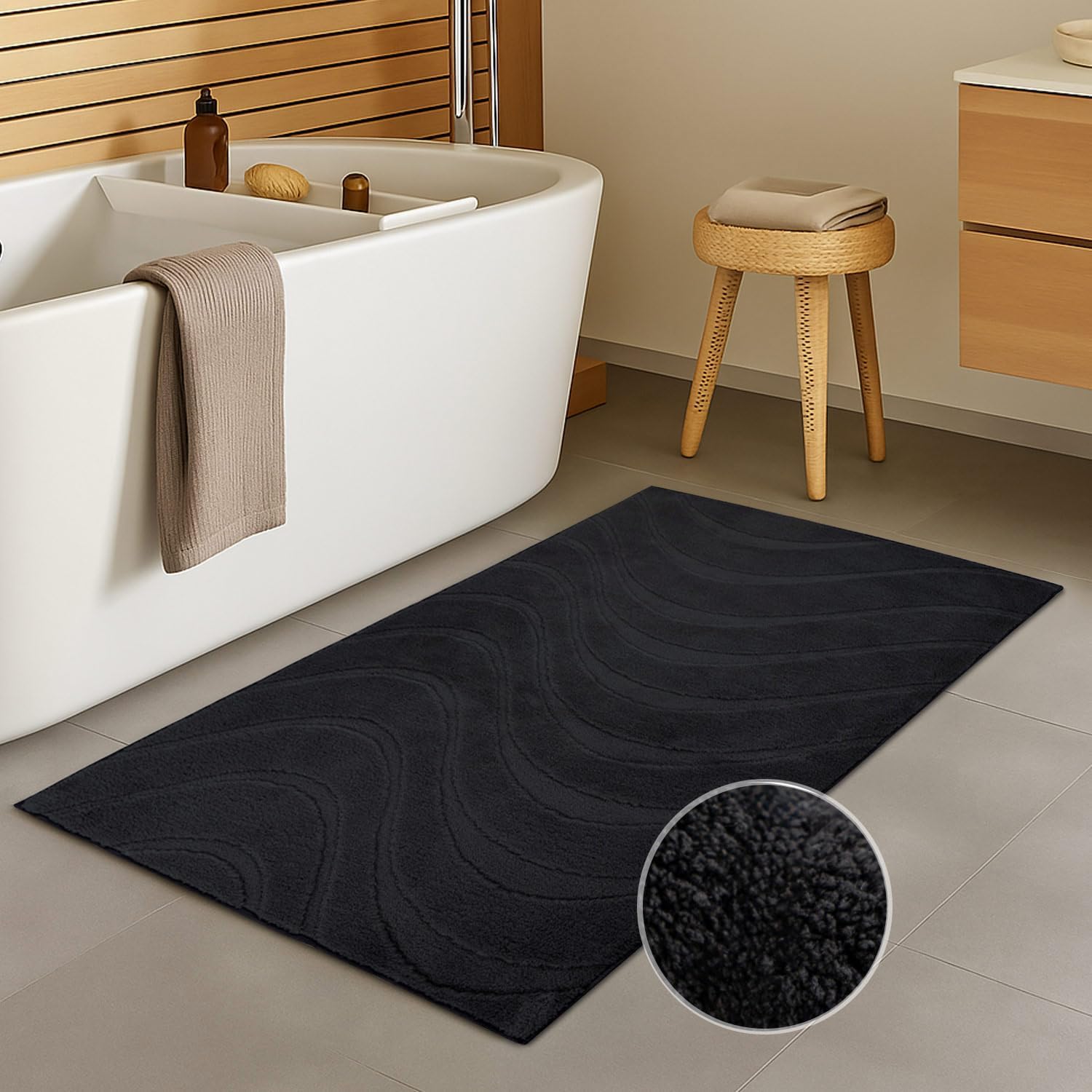 Carpet City Badematte "BAT400, Badteppich uni" Höhe 11 mm rutschhemmend beschichtet fußbodenheizungsgeeignet von Carpet City