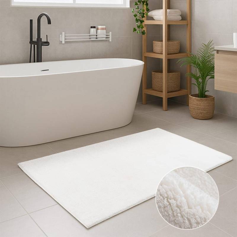 Carpet City Badematte "PURE500, Badteppich uni" Höhe 16 mm rutschhemmend beschichtet schnell trocknend von Carpet City