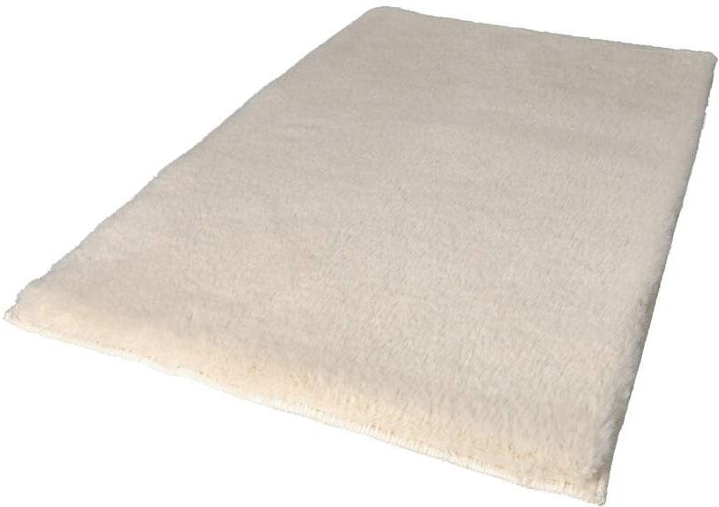 Carpet City Badematte "Topia Mats, Badteppich uni", Höhe 14 mm, rutschhemmend beschichtet, strapazierfähig, Hochflor, Kaninchen Haptik, Polyester, Badezimmerteppich, waschbar von Carpet City