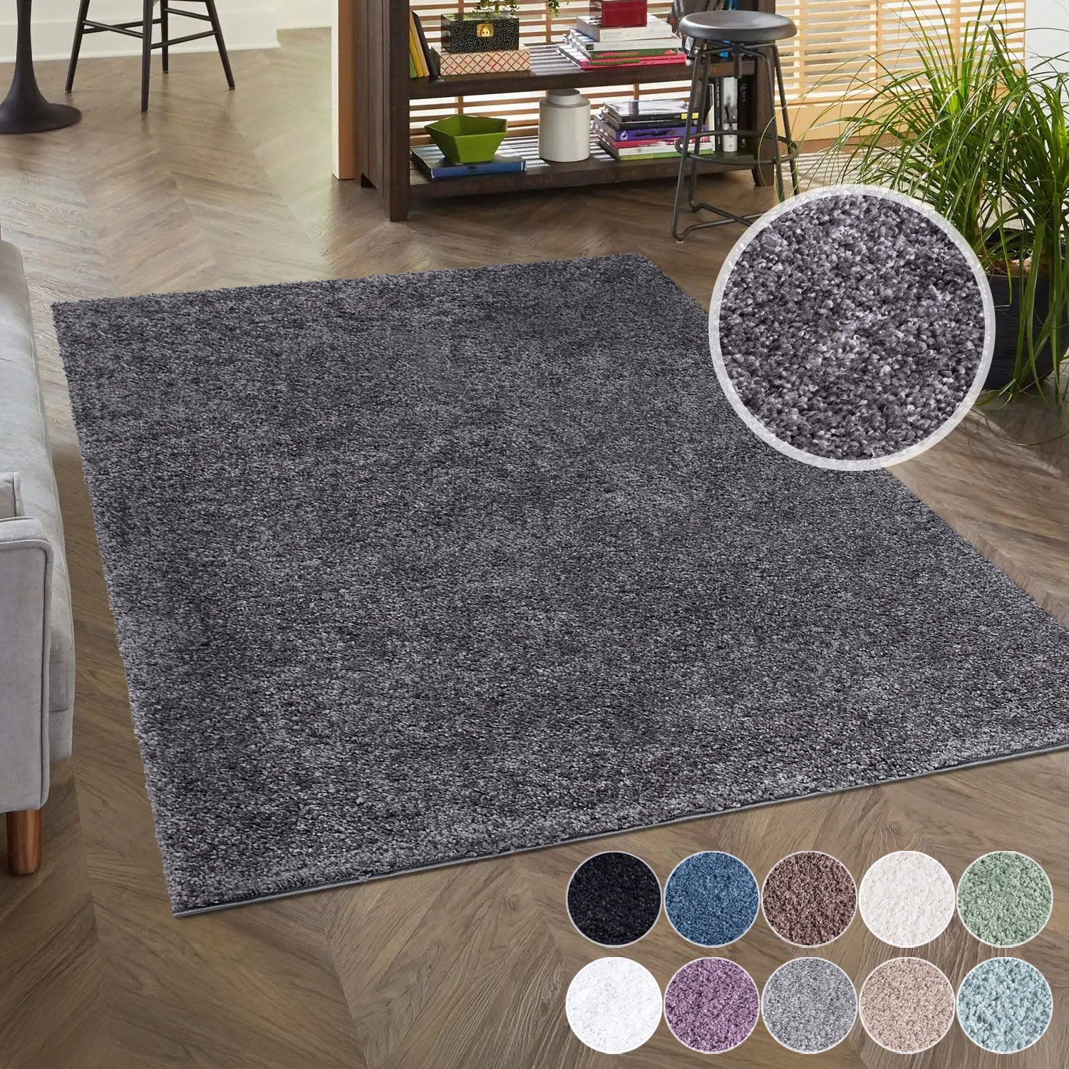 Carpet City Hochflor-Teppich "City Shaggy" rechteckig 30 mm Höhe Auch als Läufer, Langflor, Uni, Shaggy, flauschig-weich von Carpet City