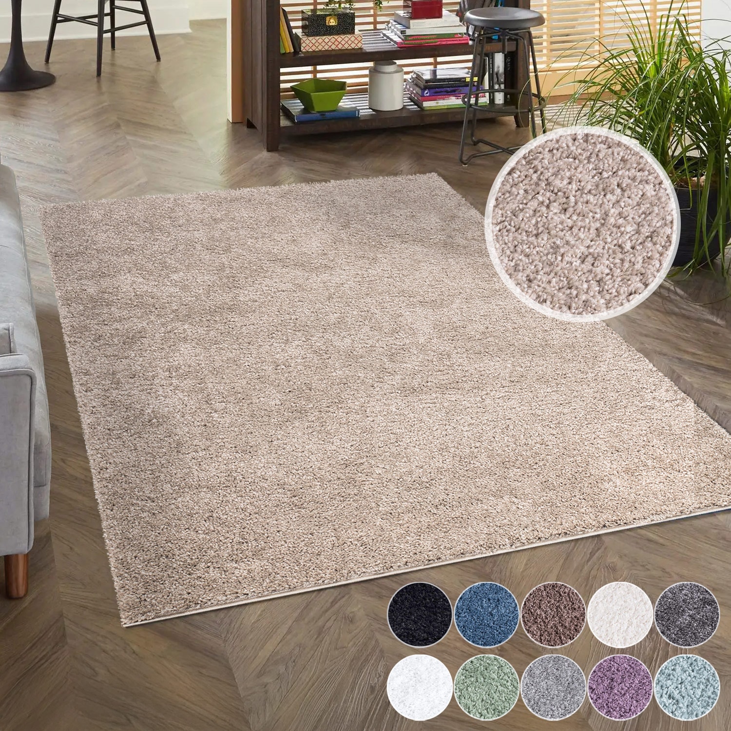 Carpet City Hochflor-Teppich "City Shaggy" rechteckig 30 mm Höhe Auch als Läufer, Langflor, Uni, Shaggy, flauschig-weich von Carpet City