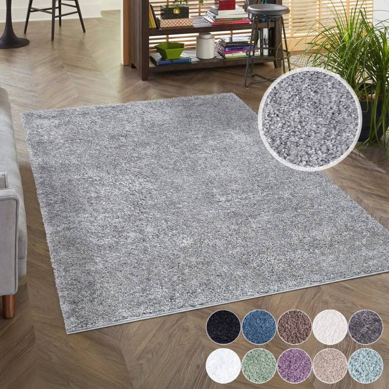 Carpet City Hochflor-Teppich "City Shaggy" rechteckig 30 mm Höhe Auch als Läufer, Langflor, Uni, Shaggy, flauschig-weich von Carpet City