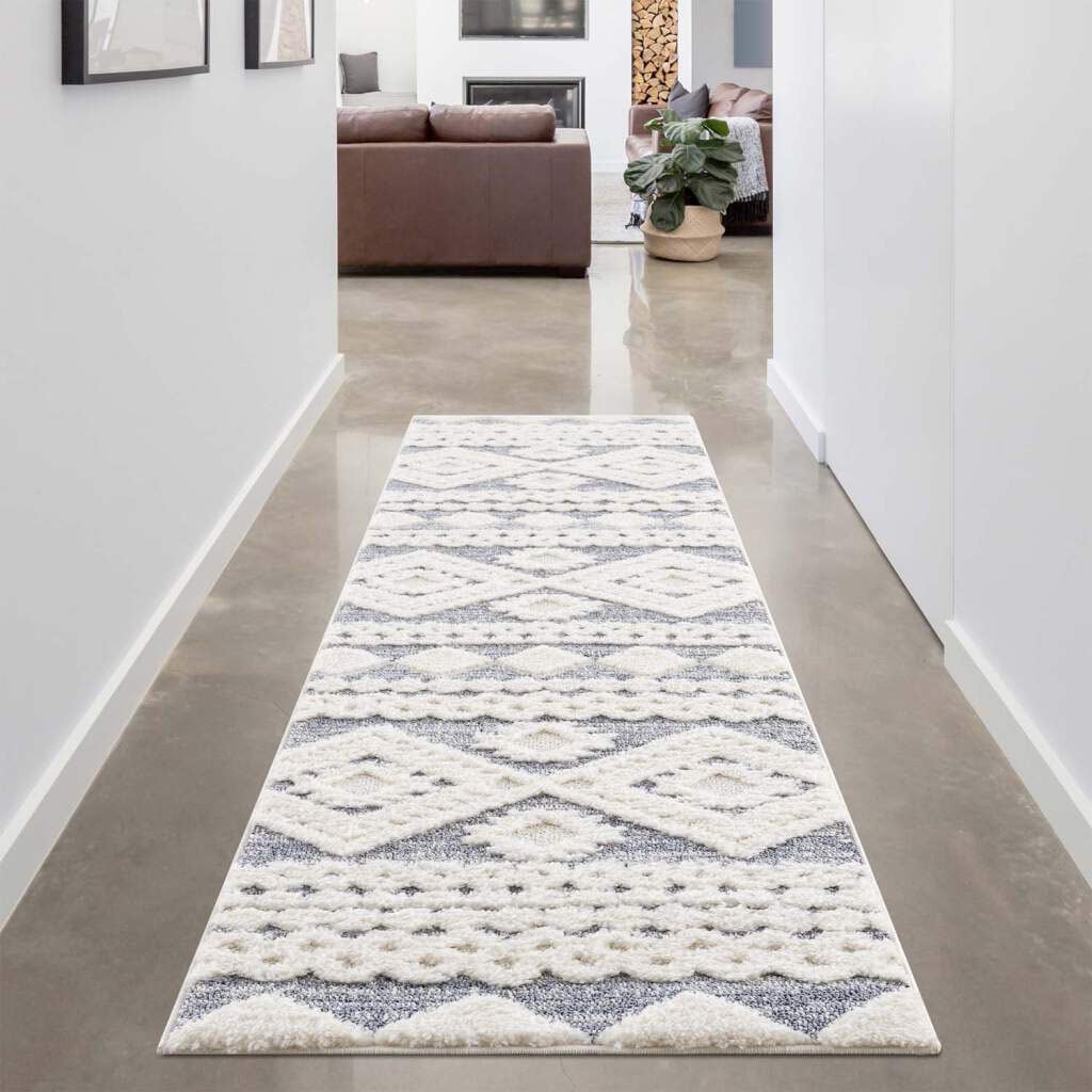 Carpet City Hochflor-Teppich "Focus 3005" rechteckig 20 mm Höhe Läufer, Boho, Hochtief-Muster/ 3D-Effekt, für Wohnzimmer, Schlafzimmer von Carpet City