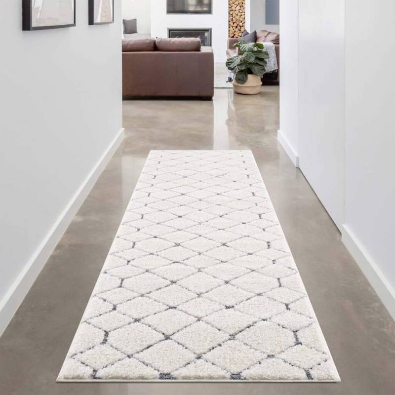 Carpet City Hochflor-Teppich "Focus 4499" rechteckig 20 mm Höhe Läufer, Boho, Hochtief-Muster/ 3D-Effekt, für Wohnzimmer, Schlafzimmer von Carpet City