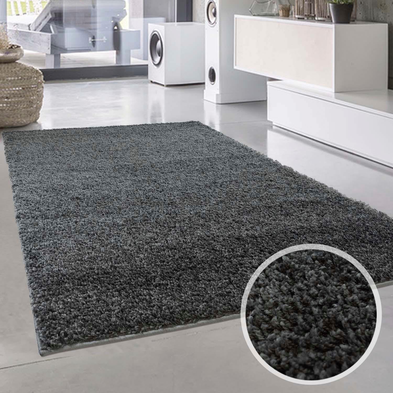 Carpet City Hochflor-Teppich "Shaggi uni 500" rechteckig 30 mm Höhe Läufer, Shaggy, Uni, Langflor, weich, Wohnzimmer, Schlafzimmer, Kinder von Carpet City