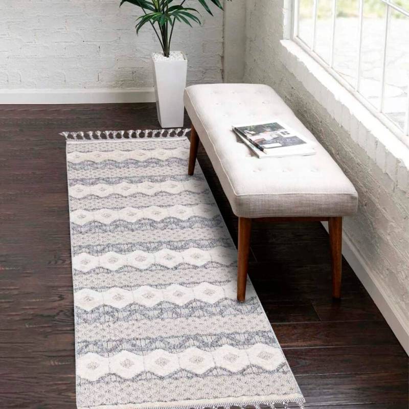 Carpet City Hochflor-Teppich "Valencia 728" rechteckig 20 mm Höhe Läufer, Boho-Stil, 3D-Effekt, Relief, Hoch-Tief-Struktur, mit Fransen Carpet City Hochflor-Teppich "Valencia 728" rechteckig 20 mm Höhe Läufer, Boho-Stil, 3D-Effekt, Relief, Hoch-Tief-Struktur, mit Fransen von Carpet City