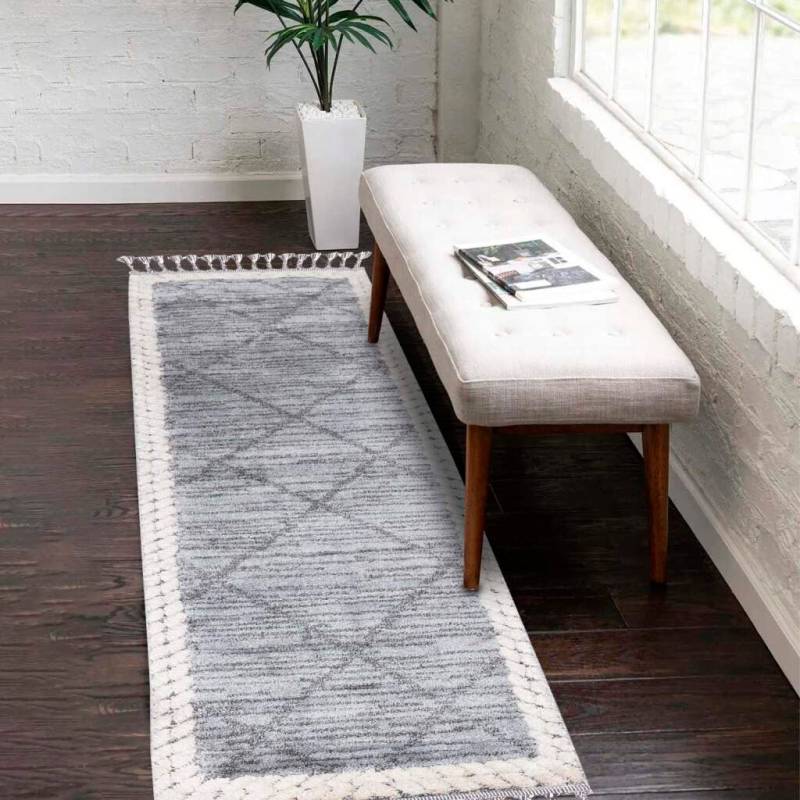 Carpet City Hochflor-Teppich "Valencia 909" rechteckig 20 mm Höhe Läufer, Boho-Stil, 3D-Effekt, Relief, Hoch-Tief-Struktur, mit Fransen Carpet City Hochflor-Teppich "Valencia 909" rechteckig 20 mm Höhe Läufer, Boho-Stil, 3D-Effekt, Relief, Hoch-Tief-Struktur, mit Fransen von Carpet City