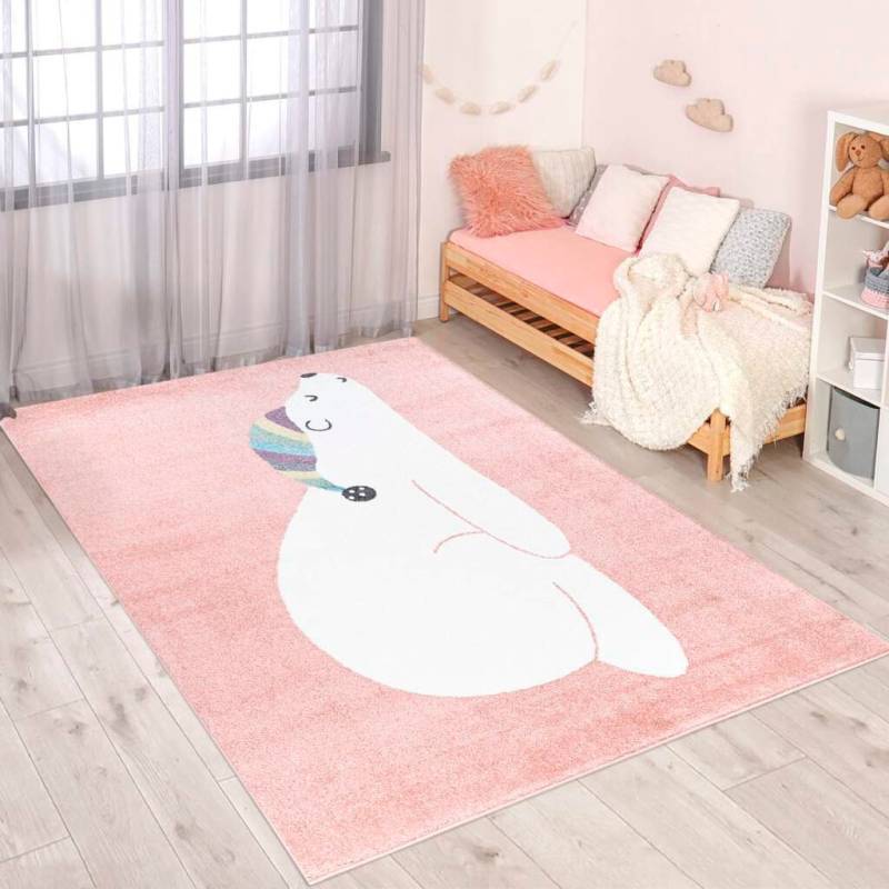 Carpet City Kinderteppich "ANIME921" rechteckig 11 mm Höhe Kinderzimmer Teppich Modern mit Mond, Blumen, Wolken, Creme, Multi von Carpet City