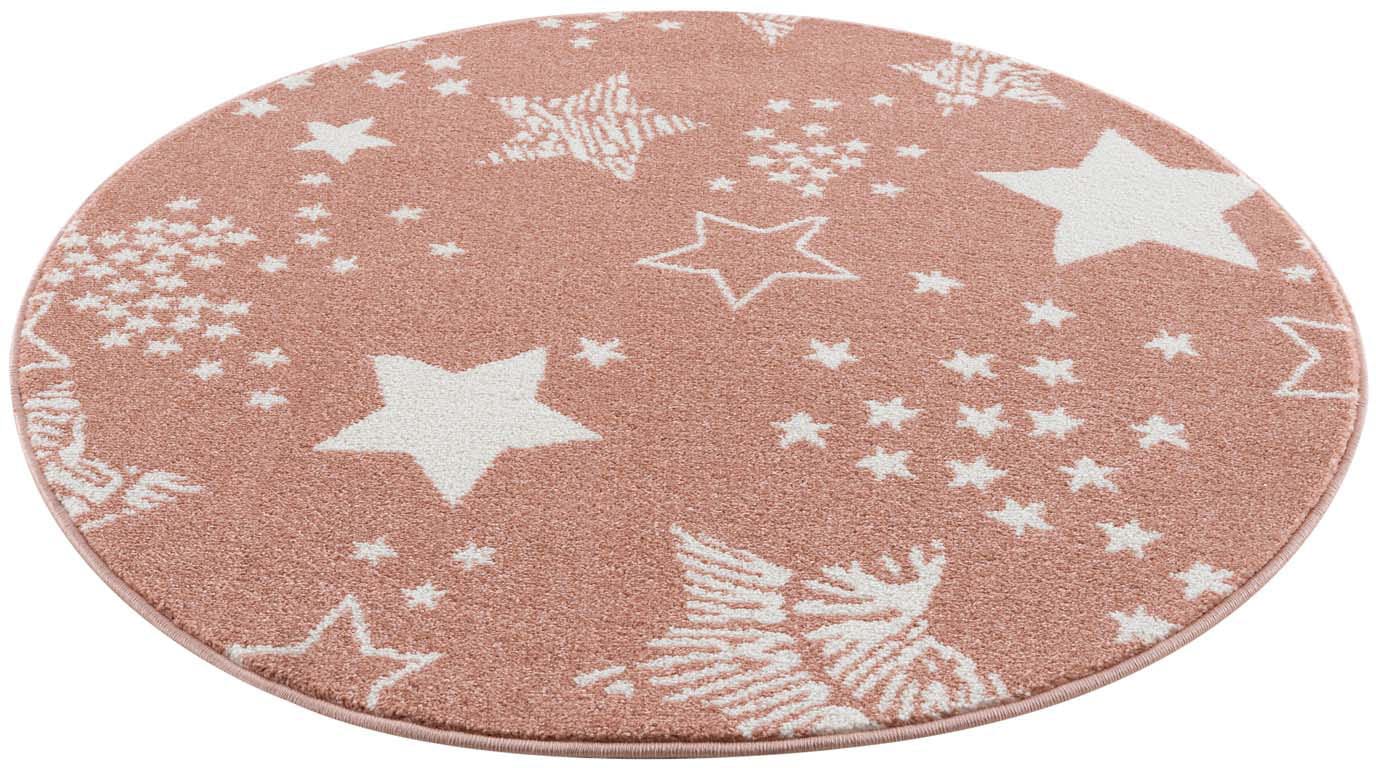 Carpet City Kinderteppich "Anime9387", rund, Sternen-Teppich, Weicher Flor, Pflegeleicht, Kinderzimmer von Carpet City