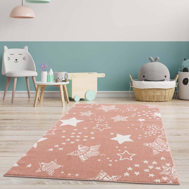 Carpet City Kinderteppich "Anime9387" rechteckig 11 mm Höhe Sternen-Teppich, Weicher Flor, Pflegeleicht, Kinderzimmer von Carpet City