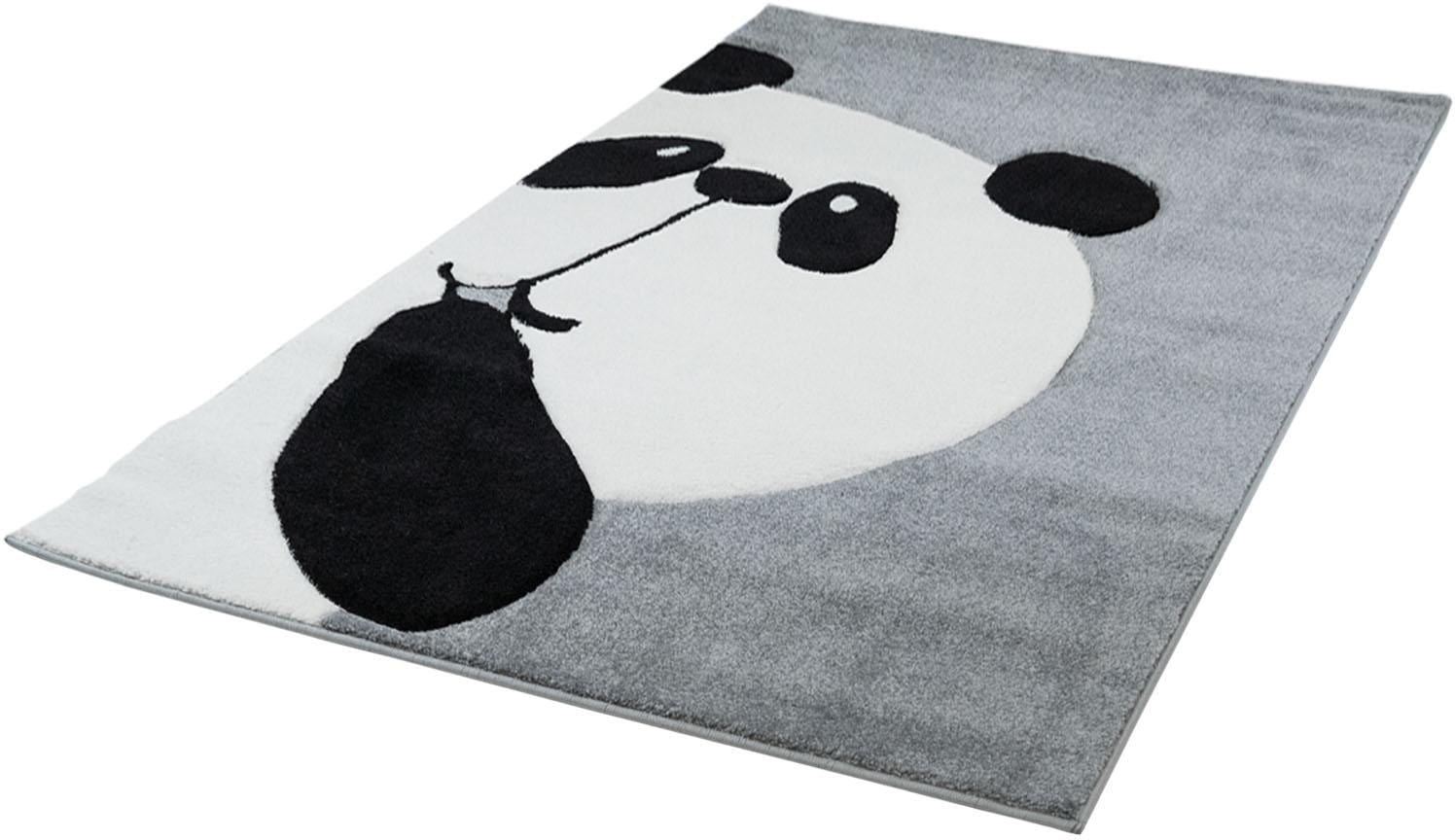 Carpet City Kinderteppich "Bueno Kids 1389", rechteckig, Spielteppich, Panda-Bär, 3D-Effekt, Weicher Flor, Pflegeleicht von Carpet City