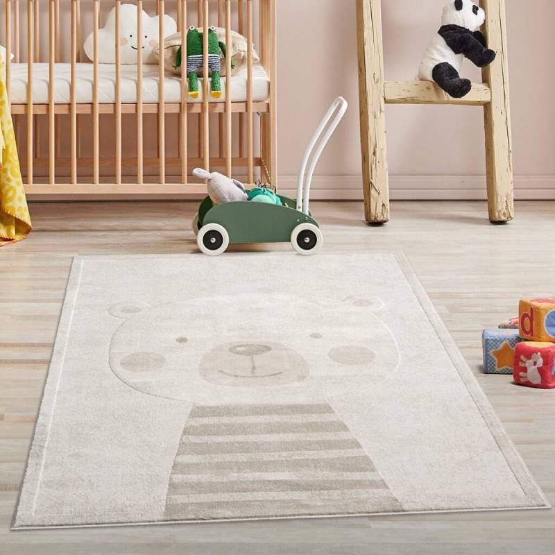 Carpet City Kinderteppich "MARA710" rechteckig 11 mm Höhe Kinderzimmer, Kurzflor,robust,Tiere, Spielzimmer von Carpet City
