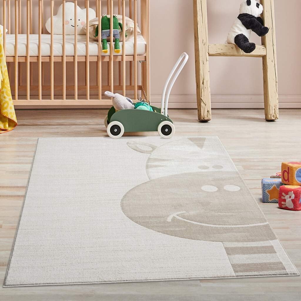 Carpet City Kinderteppich "MARA715" rechteckig 11 mm Höhe Kinderzimmer, Kurzflor,robust,Tiere, Spielzimmer von Carpet City