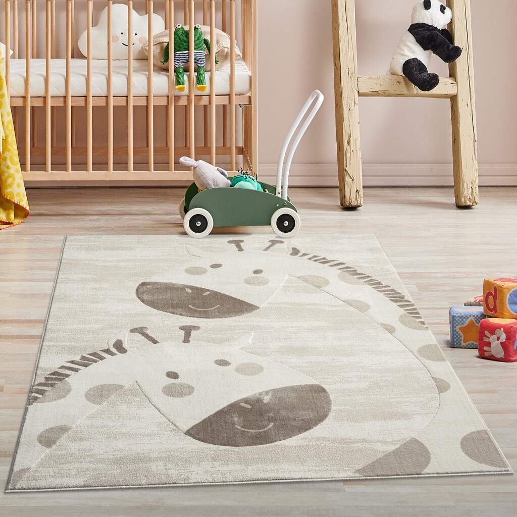 Carpet City Kinderteppich "MARA719" rechteckig 11 mm Höhe Kinderzimmer, Kurzflor,robust,Tiere, Spielzimmer von Carpet City