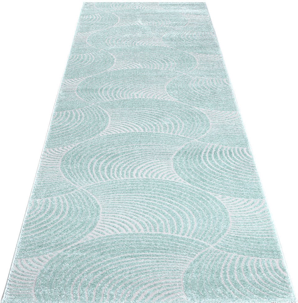 Carpet City Läufer "Friseé-Teppich FANCY 647", rechteckig, Kurzflor,3D-Optik,Kreisförmiges Muster, Wohnzimmer,Schlafzimmer von Carpet City