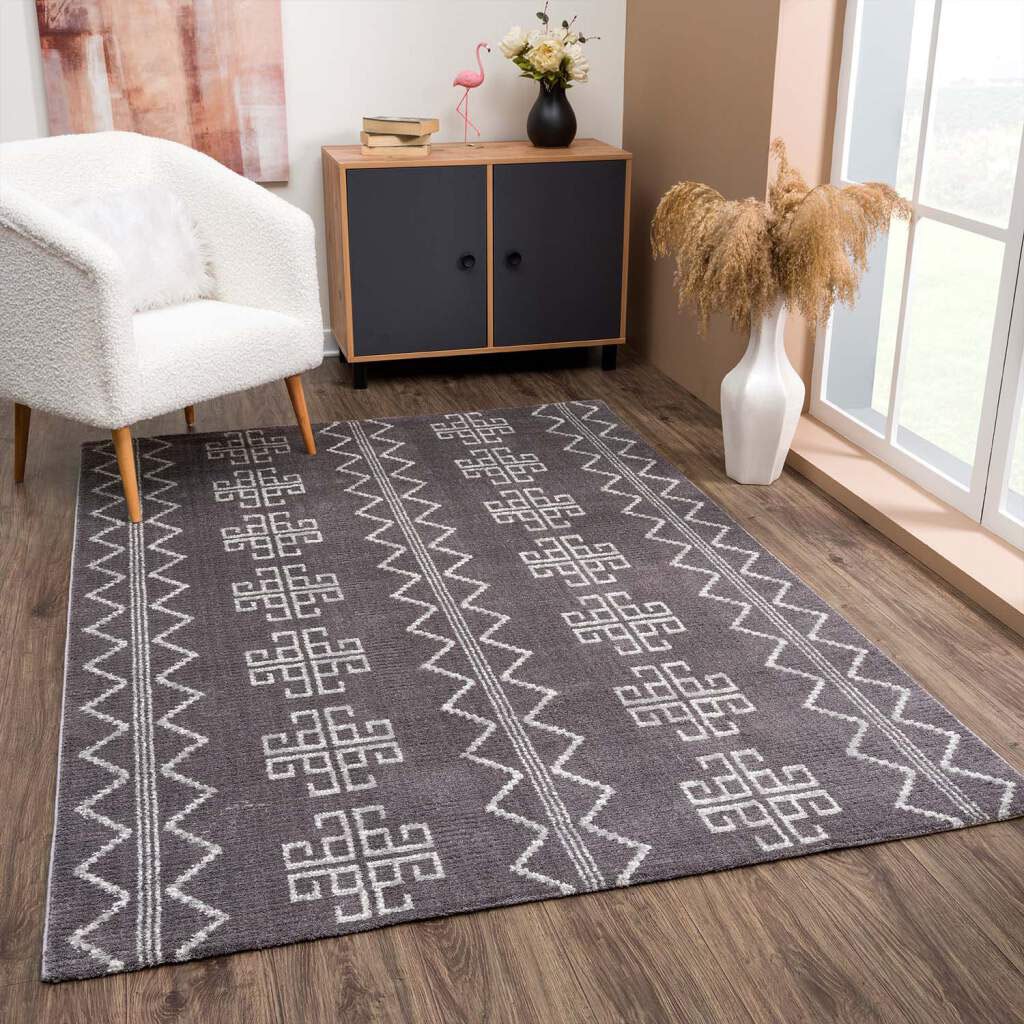 Carpet City Teppich "April 0608" rechteckig 10 mm Höhe Läufer, weich durch Microfaser, Boho Ethno Look, Wohnzimmer von Carpet City