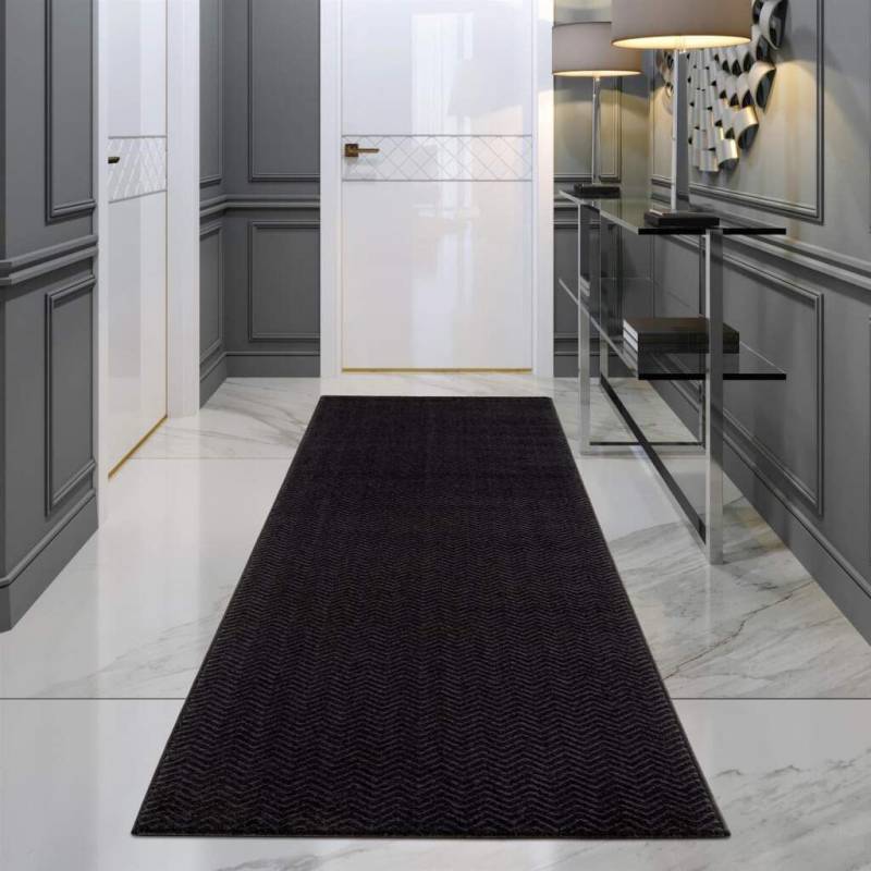 Carpet City Teppich "Friseé-Teppich FANCY805" rechteckig 12 mm Höhe Läufer, Kurzflor, Einfarbig, 3D-Optik, Zickzack Look, Wohnzimmer von Carpet City